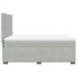vidaXL Boxspringbett mit Matratze Hellgrau 140x190 cm Samt vidaXL Boxspringbett mit Matratze Hellgrau 140x190 cm Samt