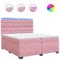 vidaXL Boxspringbett mit Matratze Rosa 200x200 cm Samt vidaXL Boxspringbett mit Matratze Rosa 200x200 cm Samt
