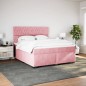 vidaXL Boxspringbett mit Matratze Rosa 200x200 cm Samt vidaXL Boxspringbett mit Matratze Rosa 200x200 cm Samt