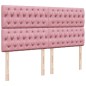 vidaXL Boxspringbett mit Matratze Rosa 200x200 cm Samt vidaXL Boxspringbett mit Matratze Rosa 200x200 cm Samt