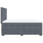 vidaXL Boxspringbett mit Matratze Dunkelgrau 160x200 cm Samt vidaXL Boxspringbett mit Matratze Dunkelgrau 160x200 cm Samt