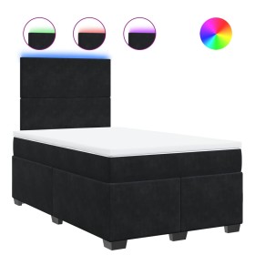 vidaXL Boxspringbett mit Matratze Schwarz 120x200 cm Samt