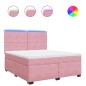 vidaXL Boxspringbett mit Matratze Rosa 180x200 cm Samt vidaXL Boxspringbett mit Matratze Rosa 180x200 cm Samt