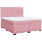vidaXL Boxspringbett mit Matratze Rosa 180x200 cm Samt vidaXL Boxspringbett mit Matratze Rosa 180x200 cm Samt