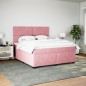 vidaXL Boxspringbett mit Matratze Rosa 180x200 cm Samt vidaXL Boxspringbett mit Matratze Rosa 180x200 cm Samt