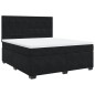 vidaXL Boxspringbett mit Matratze Schwarz 180x200 cm Samt vidaXL Boxspringbett mit Matratze Schwarz 180x200 cm Samt