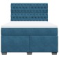 vidaXL Boxspringbett mit Matratze Blau 140x190 cm Samt vidaXL Boxspringbett mit Matratze Blau 140x190 cm Samt