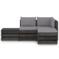 4-tlg. Garten-Lounge-Set mit Kissen Grau Imprägniertes Holz 4-tlg. Garten-Lounge-Set mit Kissen Grau Imprägniertes Holz