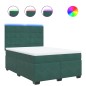 vidaXL Boxspringbett mit Matratze Dunkelgrün 140x190 cm Samt vidaXL Boxspringbett mit Matratze Dunkelgrün 140x190 cm Samt