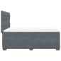 vidaXL Boxspringbett mit Matratze Dunkelgrau 160x200 cm Samt vidaXL Boxspringbett mit Matratze Dunkelgrau 160x200 cm Samt