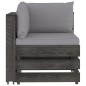 4-tlg. Garten-Lounge-Set mit Kissen Grau Imprägniertes Holz 4-tlg. Garten-Lounge-Set mit Kissen Grau Imprägniertes Holz