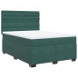 vidaXL Boxspringbett mit Matratze Dunkelgrün 160x200 cm Samt vidaXL Boxspringbett mit Matratze Dunkelgrün 160x200 cm Samt