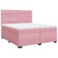 vidaXL Boxspringbett mit Matratze Rosa 200x200 cm Samt vidaXL Boxspringbett mit Matratze Rosa 200x200 cm Samt