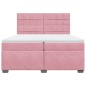 vidaXL Boxspringbett mit Matratze Rosa 200x200 cm Samt vidaXL Boxspringbett mit Matratze Rosa 200x200 cm Samt