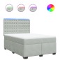 vidaXL Boxspringbett mit Matratze Hellgrau 140x200 cm Samt vidaXL Boxspringbett mit Matratze Hellgrau 140x200 cm Samt