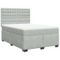 vidaXL Boxspringbett mit Matratze Hellgrau 140x200 cm Samt vidaXL Boxspringbett mit Matratze Hellgrau 140x200 cm Samt