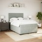 vidaXL Boxspringbett mit Matratze Hellgrau 140x200 cm Samt vidaXL Boxspringbett mit Matratze Hellgrau 140x200 cm Samt