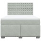 vidaXL Boxspringbett mit Matratze Hellgrau 140x200 cm Samt vidaXL Boxspringbett mit Matratze Hellgrau 140x200 cm Samt