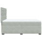 vidaXL Boxspringbett mit Matratze Hellgrau 140x200 cm Samt vidaXL Boxspringbett mit Matratze Hellgrau 140x200 cm Samt