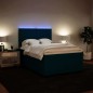 vidaXL Boxspringbett mit Matratze Blau 140x200 cm Samt