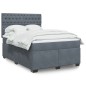 vidaXL Boxspringbett mit Matratze Dunkelgrau 140x200 cm Samt vidaXL Boxspringbett mit Matratze Dunkelgrau 140x200 cm Samt