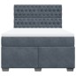 vidaXL Boxspringbett mit Matratze Dunkelgrau 140x200 cm Samt vidaXL Boxspringbett mit Matratze Dunkelgrau 140x200 cm Samt