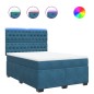vidaXL Boxspringbett mit Matratze Blau 140x200 cm Samt vidaXL Boxspringbett mit Matratze Blau 140x200 cm Samt