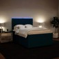 vidaXL Boxspringbett mit Matratze Blau 140x200 cm Samt vidaXL Boxspringbett mit Matratze Blau 140x200 cm Samt