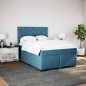 vidaXL Boxspringbett mit Matratze Blau 140x200 cm Samt vidaXL Boxspringbett mit Matratze Blau 140x200 cm Samt