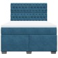 vidaXL Boxspringbett mit Matratze Blau 140x200 cm Samt vidaXL Boxspringbett mit Matratze Blau 140x200 cm Samt