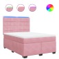 vidaXL Boxspringbett mit Matratze Rosa 140x200 cm Samt vidaXL Boxspringbett mit Matratze Rosa 140x200 cm Samt
