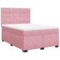 vidaXL Boxspringbett mit Matratze Rosa 140x200 cm Samt vidaXL Boxspringbett mit Matratze Rosa 140x200 cm Samt