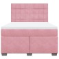 vidaXL Boxspringbett mit Matratze Rosa 140x200 cm Samt vidaXL Boxspringbett mit Matratze Rosa 140x200 cm Samt