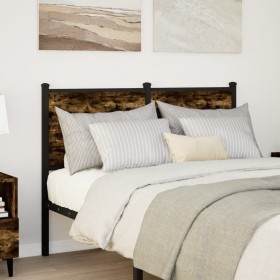 vidaXL Kopfteil Räuchereiche 120 cm Holzwerkstoff und Stahl