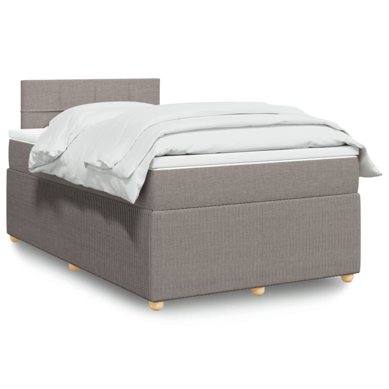 vidaXL Boxspringbett mit Matratze Taupe 120x200 cm Stoff vidaXL Boxspringbett mit Matratze Taupe 120x200 cm Stoff