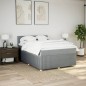vidaXL Boxspringbett mit Matratze Hellgrau 140x190 cm Stoff vidaXL Boxspringbett mit Matratze Hellgrau 140x190 cm Stoff