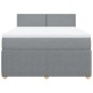 vidaXL Boxspringbett mit Matratze Hellgrau 140x190 cm Stoff vidaXL Boxspringbett mit Matratze Hellgrau 140x190 cm Stoff
