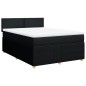 vidaXL Boxspringbett mit Matratze Schwarz 140x190 cm Stoff vidaXL Boxspringbett mit Matratze Schwarz 140x190 cm Stoff