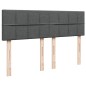 vidaXL Boxspringbett mit Matratze Dunkelgrau 140x190 cm Stoff vidaXL Boxspringbett mit Matratze Dunkelgrau 140x190 cm Stoff
