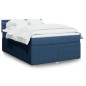 vidaXL Boxspringbett mit Matratze Blau 140x190 cm Stoff vidaXL Boxspringbett mit Matratze Blau 140x190 cm Stoff