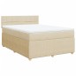 vidaXL Boxspringbett mit Matratze Creme 140x200 cm Stoff vidaXL Boxspringbett mit Matratze Creme 140x200 cm Stoff