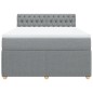 vidaXL Boxspringbett mit Matratze Hellgrau 140x200 cm Stoff vidaXL Boxspringbett mit Matratze Hellgrau 140x200 cm Stoff