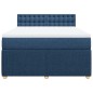 vidaXL Boxspringbett mit Matratze Blau 140x200 cm Stoff vidaXL Boxspringbett mit Matratze Blau 140x200 cm Stoff