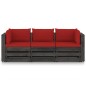 3-Sitzer Outdoor-Sofa mit Kissen Grau Imprägniertes Kiefernholz 3-Sitzer Outdoor-Sofa mit Kissen Grau Imprägniertes Kiefernholz
