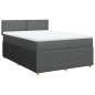 vidaXL Boxspringbett mit Matratze Dunkelgrau 160x200 cm Stoff vidaXL Boxspringbett mit Matratze Dunkelgrau 160x200 cm Stoff