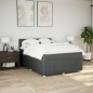 vidaXL Boxspringbett mit Matratze Dunkelgrau 160x200 cm Stoff vidaXL Boxspringbett mit Matratze Dunkelgrau 160x200 cm Stoff