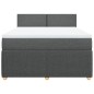 vidaXL Boxspringbett mit Matratze Dunkelgrau 160x200 cm Stoff vidaXL Boxspringbett mit Matratze Dunkelgrau 160x200 cm Stoff