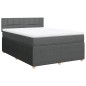 vidaXL Boxspringbett mit Matratze Dunkelgrau 160x200 cm Stoff vidaXL Boxspringbett mit Matratze Dunkelgrau 160x200 cm Stoff
