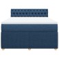 vidaXL Boxspringbett mit Matratze Blau 160x200 cm Stoff vidaXL Boxspringbett mit Matratze Blau 160x200 cm Stoff