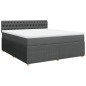 vidaXL Boxspringbett mit Matratze Dunkelgrau 180x200 cm Stoff vidaXL Boxspringbett mit Matratze Dunkelgrau 180x200 cm Stoff